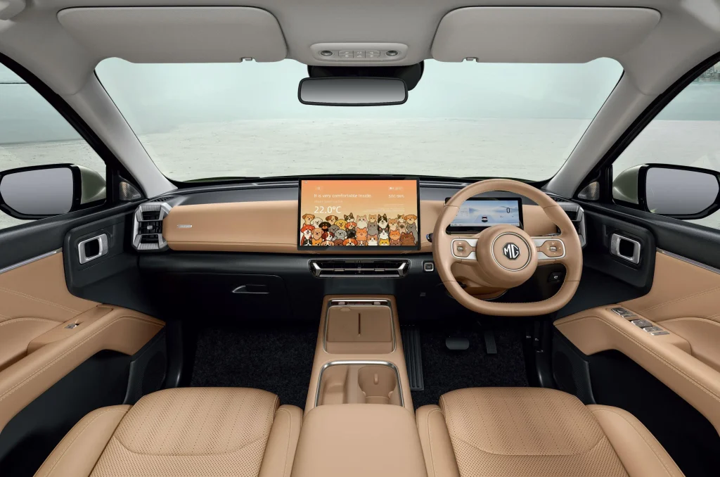 premium interior of mg ev 